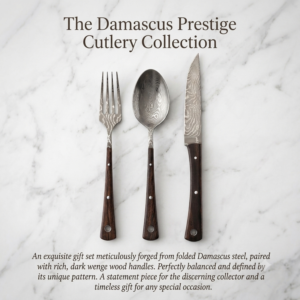 The Damascus Prestige Cutlery Collection Luxury 3-Piece Gift Set