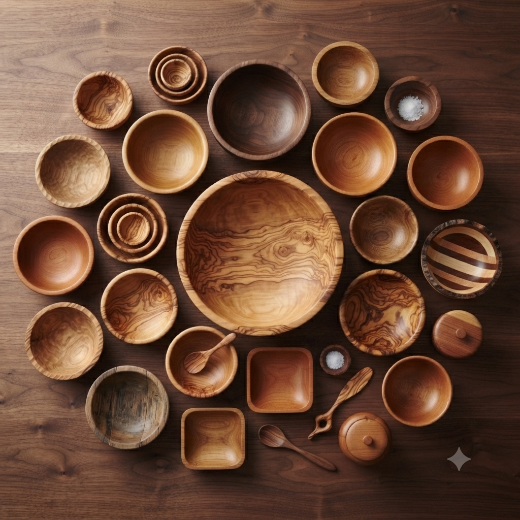 The Harvest Collection Artisan Crafted Wooden Bowl Set