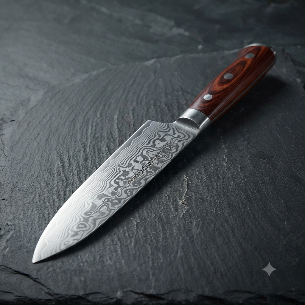 The Artisan Series: 8-Inch Professional Damascus Steel Chef's Knife | Luxury Pakkawood Handle & Forged VG10 Core | Razor-Sharp Culinary Tool