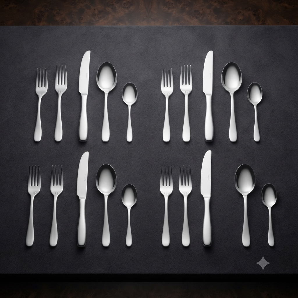 The Sovereign Collection: 20-Piece Premium Stainless Steel Dining Set | Polished Mirror Finish | Elegant Tableware Essentials