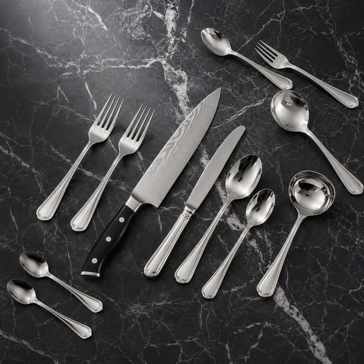 ZAVE Artisan Stainless Steel Flatware Set Premium Mirror Finish Dining Collection (20 Pieces)