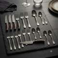 20-Piece Premium Damascus Style Stainless Steel Flatware Set Elegant Wood Handle Cutlery for Modern Dining