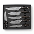 Professional Damascus Steel Knife Set 7 Piece Premium Culinary Collection with Custom Presentation Case