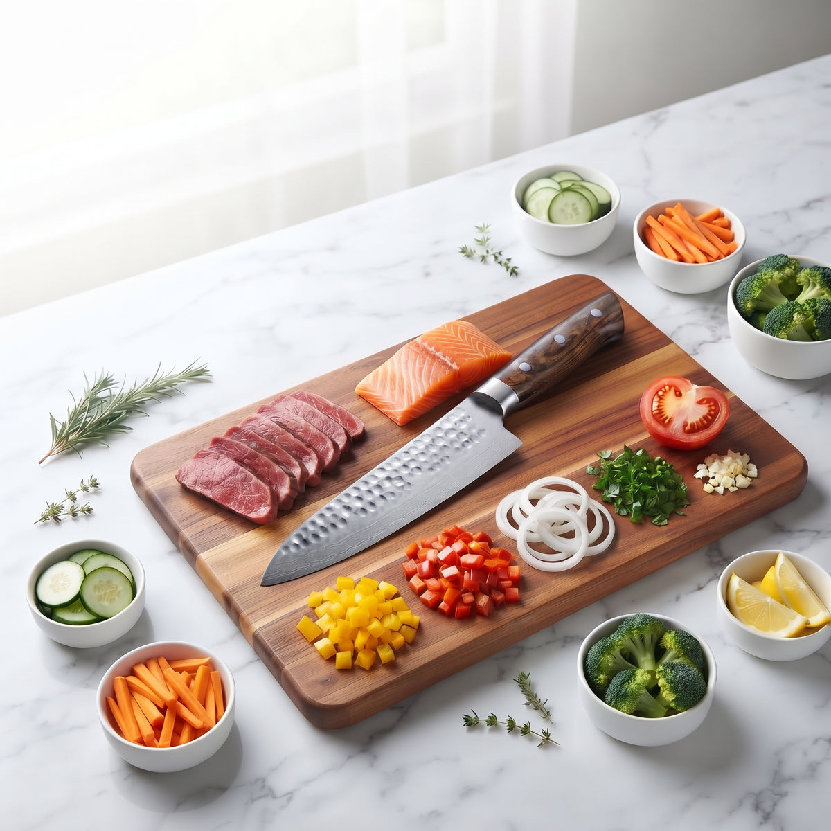 Hammered Damascus Gyuto Chef Knife