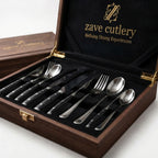 Zave Cutlery Premium Stainless Steel Flatware Set with Wooden Storage Box