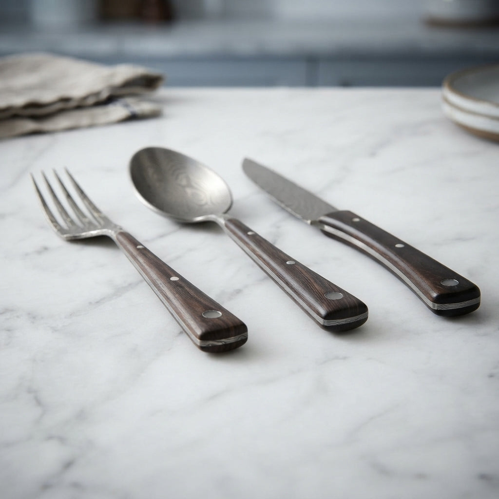Zave Cutlery Premium Stainless Steel & Wood-Handle Dining Flatware Set