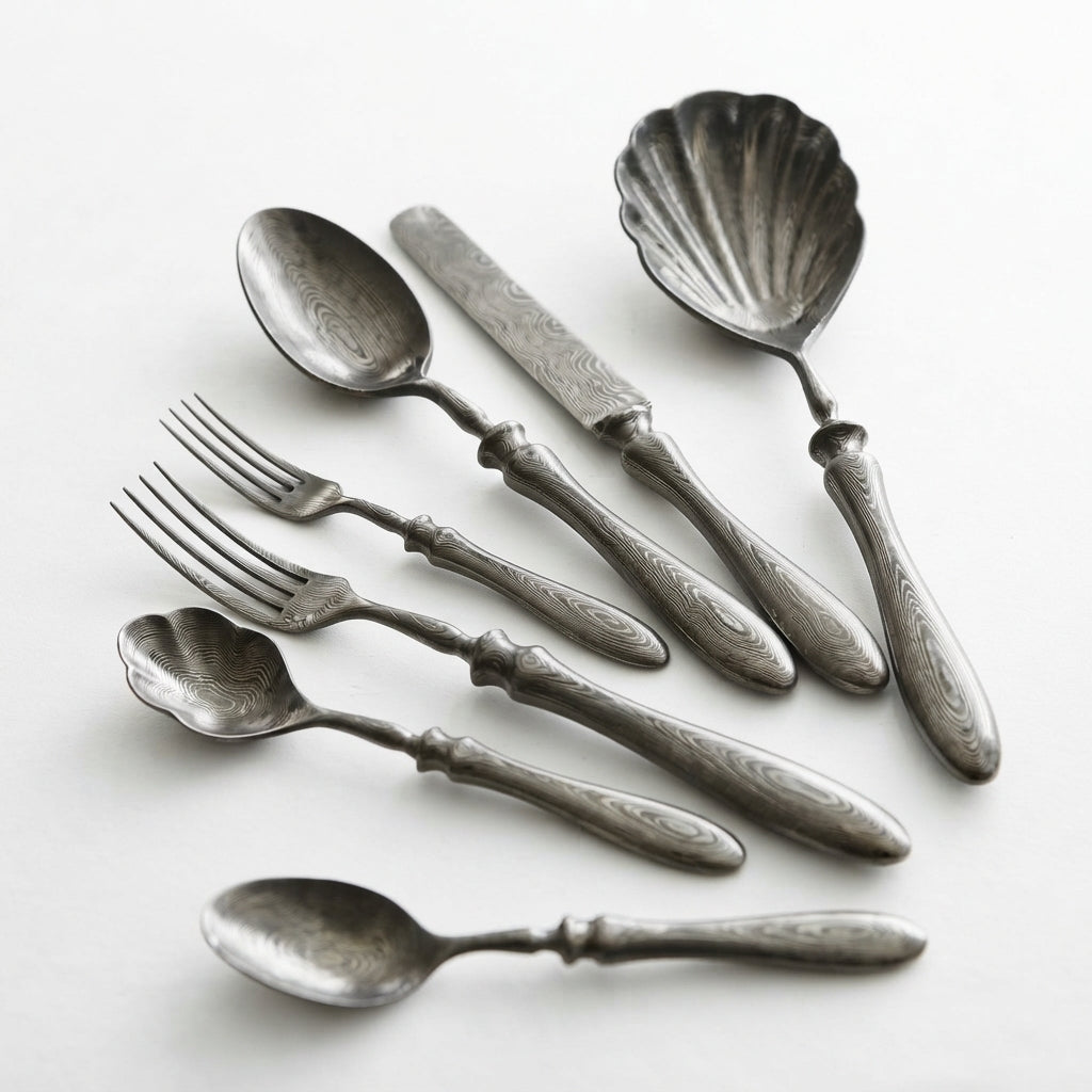Zave Cutlery Artisan Textured Stainless Steel Flatware Set – Elegant Dining Collection