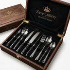 Zave Cutlery Premium Stainless Steel Flatware Set with Wooden Storage Box