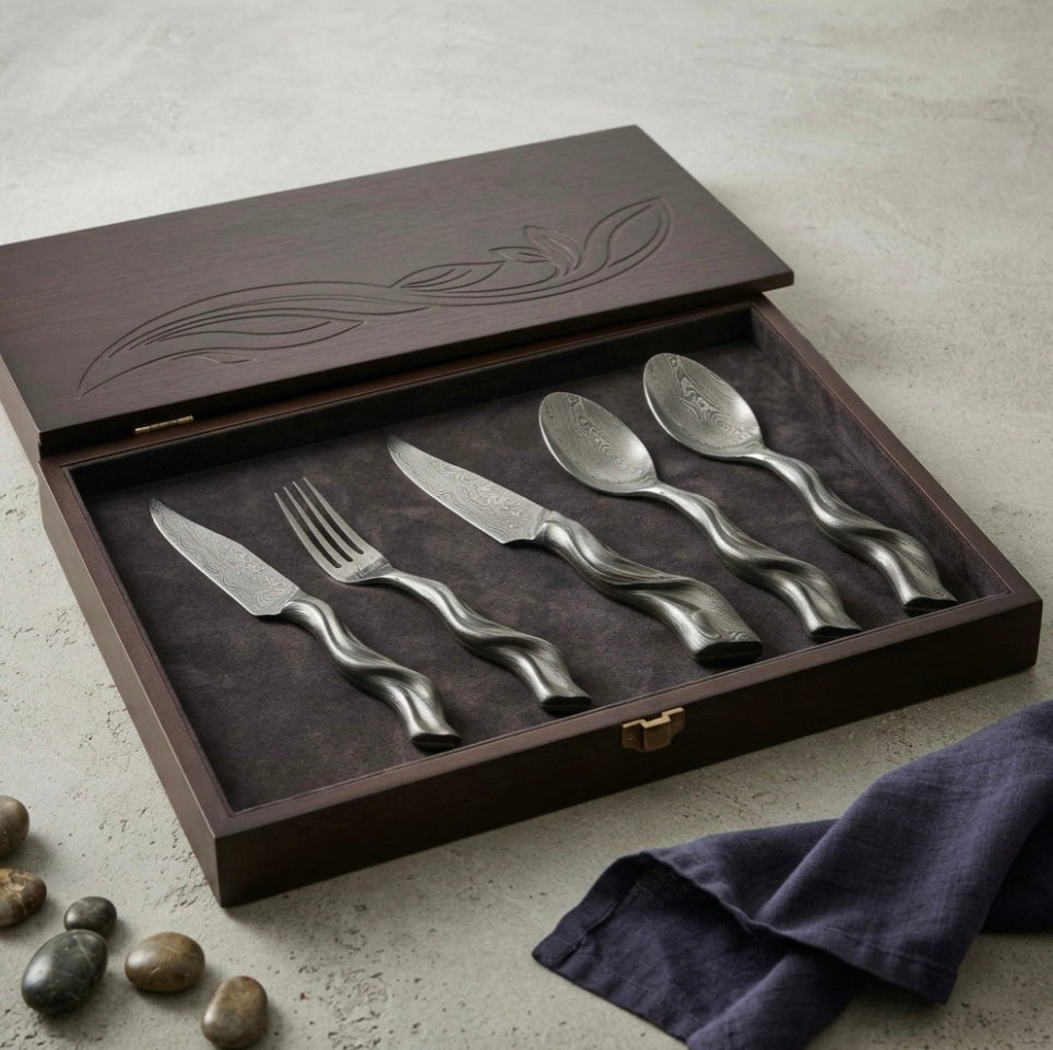 Zave Cutlery Premium Stainless Steel Flatware Set with Wooden Presentation Box
