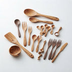 Handcrafted Wooden Cutlery Set Premium Natural Olive Wood Kitchen & Dining Utensils by Zave Cutlery