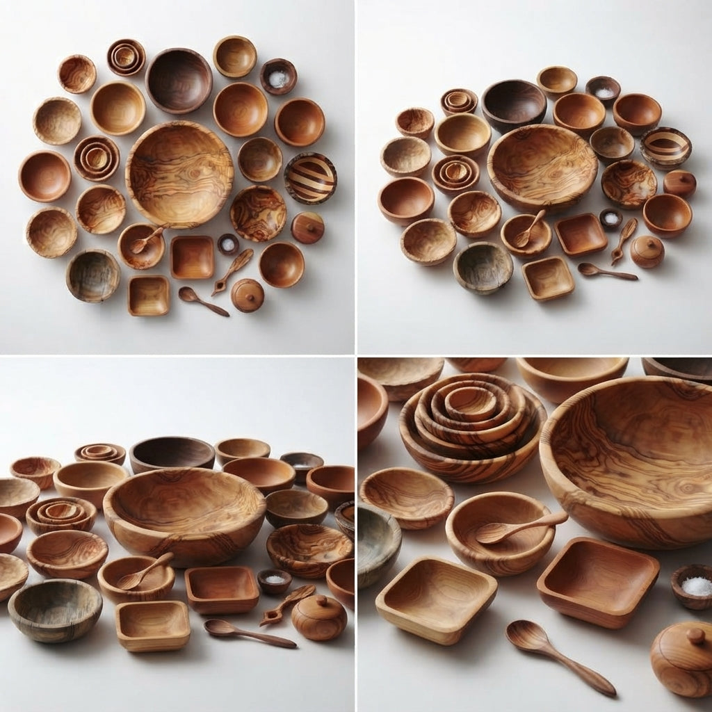 Zave Cutlery Handcrafted Wooden Bowl and Serveware Collection - Artisanal Kitchen Decor