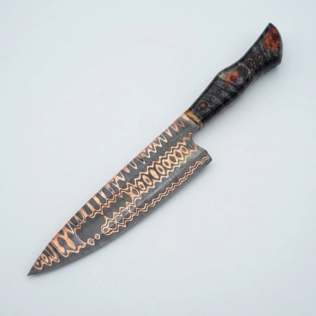 Zave Cutlery Handcrafted Damascus Chef Knife Premium Kitchen & Cooking Utility Tool