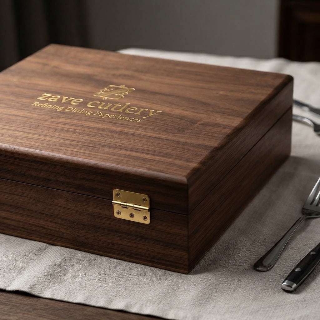 Zave Cutlery Premium Stainless Steel Flatware Set with Wooden Storage Box