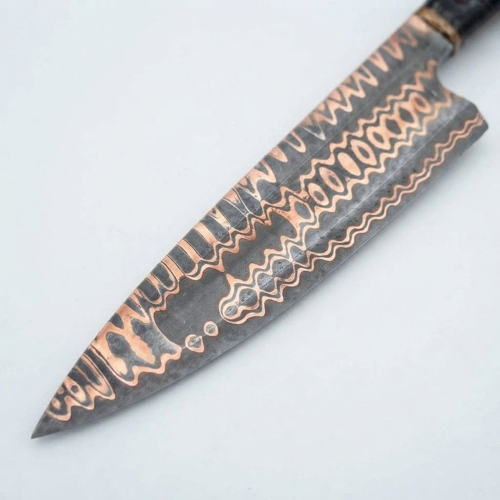 Zave Cutlery Handcrafted Damascus Chef Knife Premium Kitchen & Cooking Utility Tool