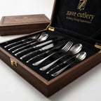 Zave Cutlery Premium Stainless Steel Flatware Set with Wooden Storage Box