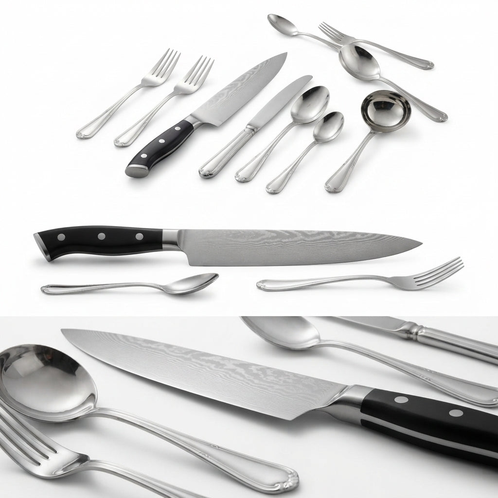 Zave Cutlery Premium Stainless Steel Kitchen Knife and Dining Flatware Set