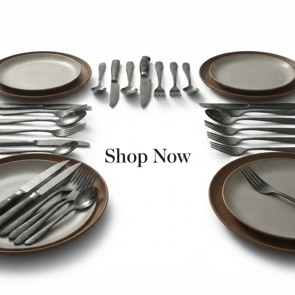 Zave Cutlery - Premium Stainless Steel Flatware Set with Textured Finish
