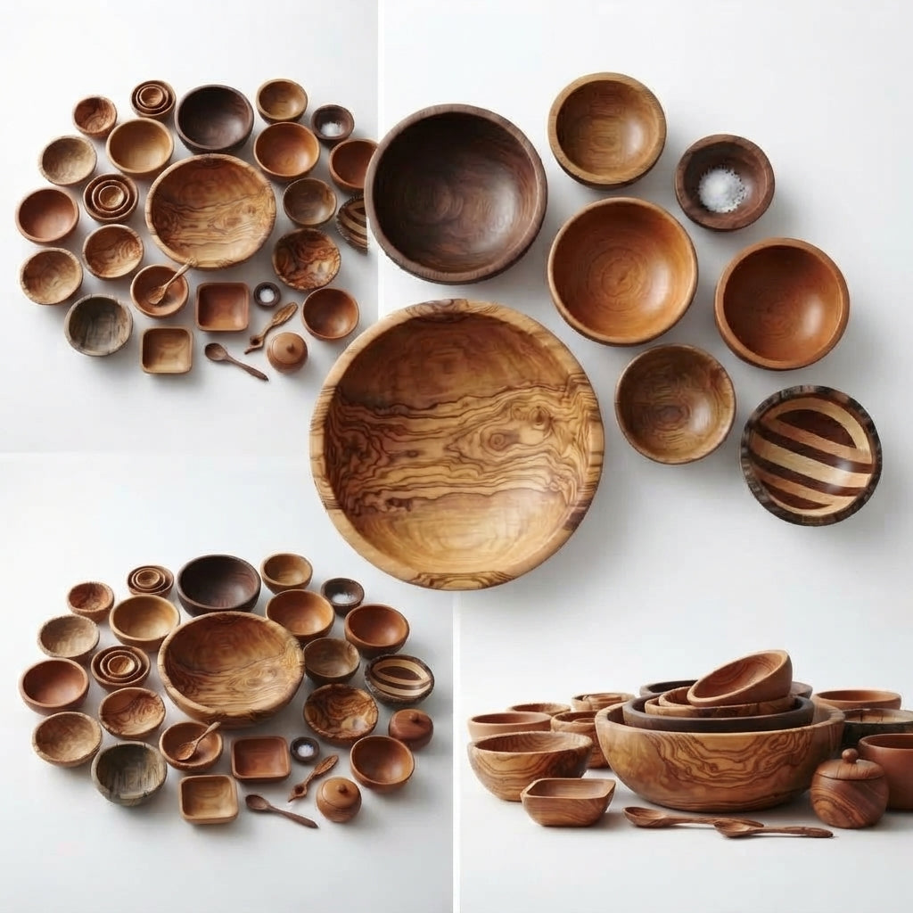 Zave Cutlery Handcrafted Wooden Bowl and Serveware Collection - Artisanal Kitchen Decor