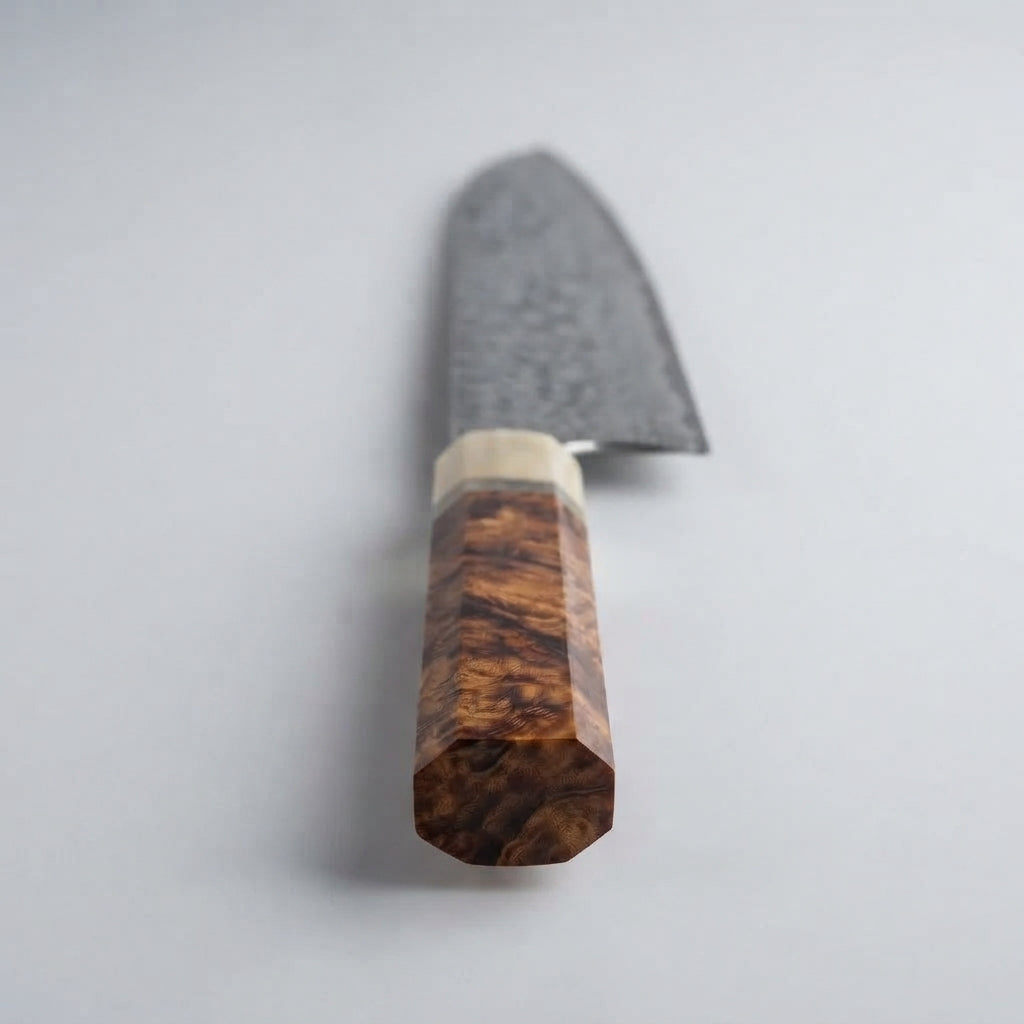Zave Cutlery Handcrafted Chef Knife with Damascus-Pattern Blade & Premium Wood Handle