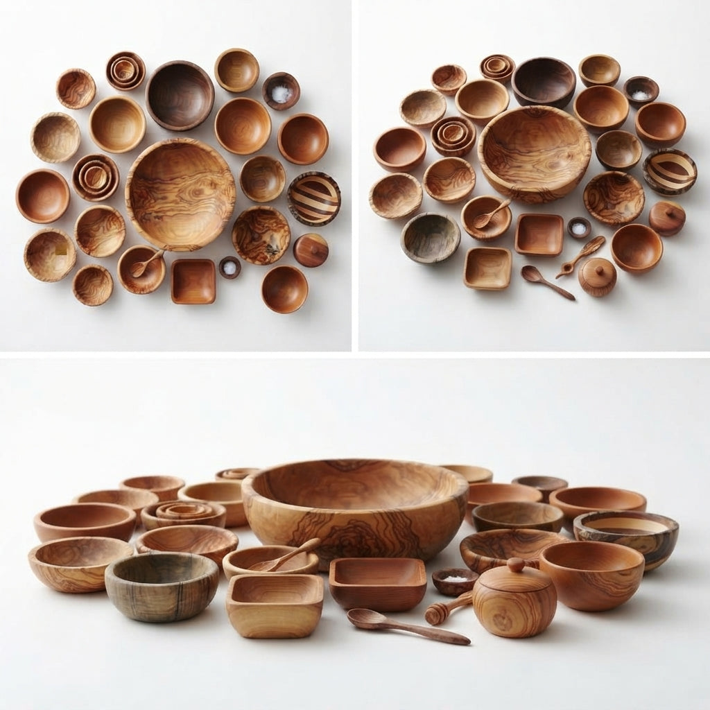 Zave Cutlery Handcrafted Wooden Bowl and Serveware Collection - Artisanal Kitchen Decor