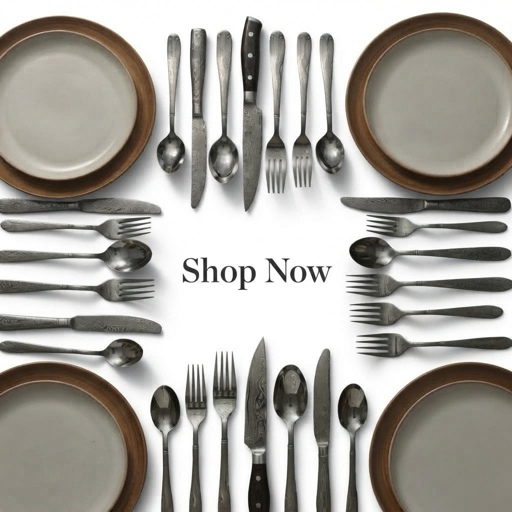 Zave Cutlery - Premium Stainless Steel Flatware Set with Textured Finish