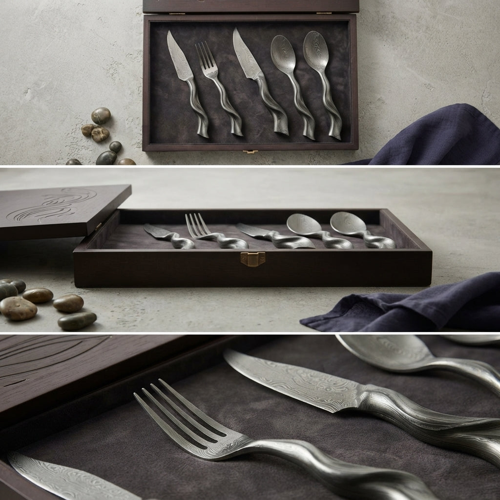 Zave Cutlery Premium Stainless Steel Flatware Set with Wooden Presentation Box